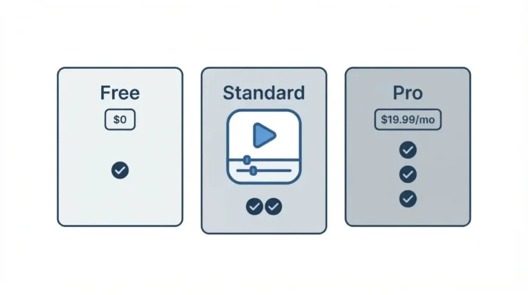 CapCut pricing plans overview showing Free, Standard, and Pro monthly pricing