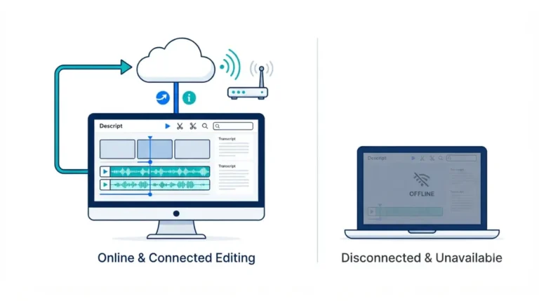 Descript offline editing requires an internet connection