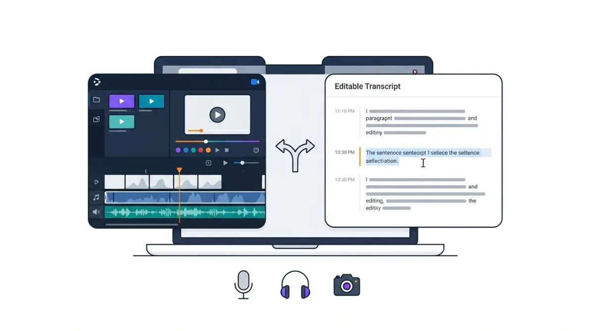 Resolve timeline editing compared with transcript-based video and audio editing workflow