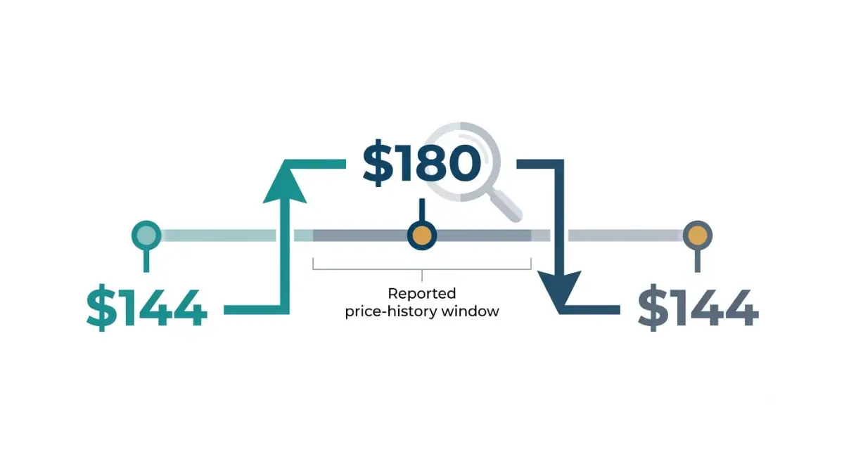 Canva Pro price increase timeline showing annual price rising from $144 to $180 and returning to $144 in 2026