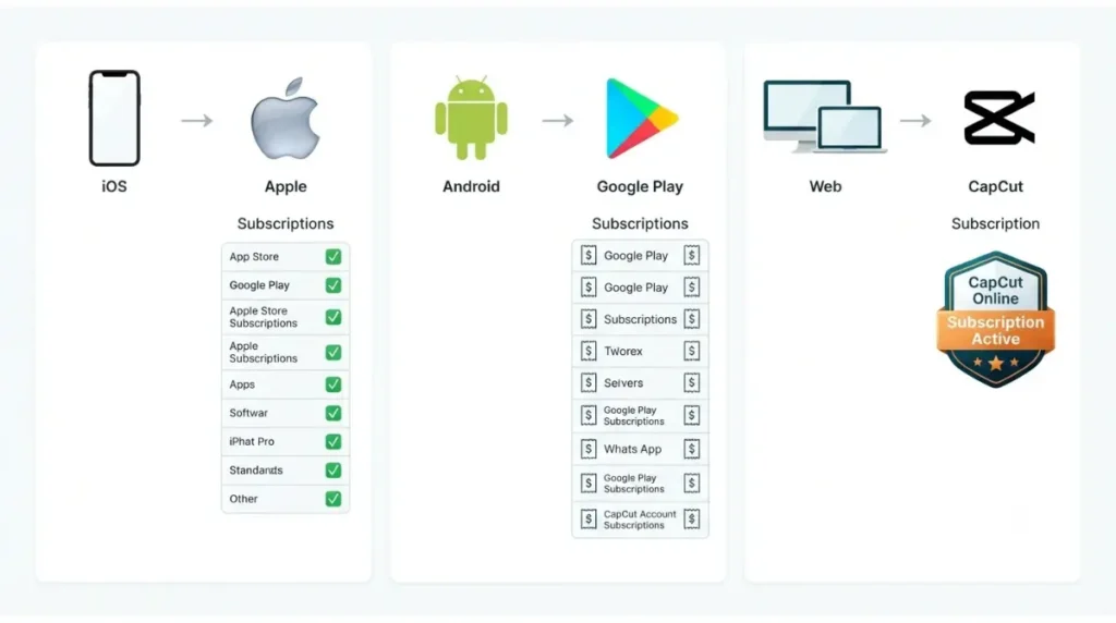 CapCut Pro payment billing flow App Store Google Play CapCut