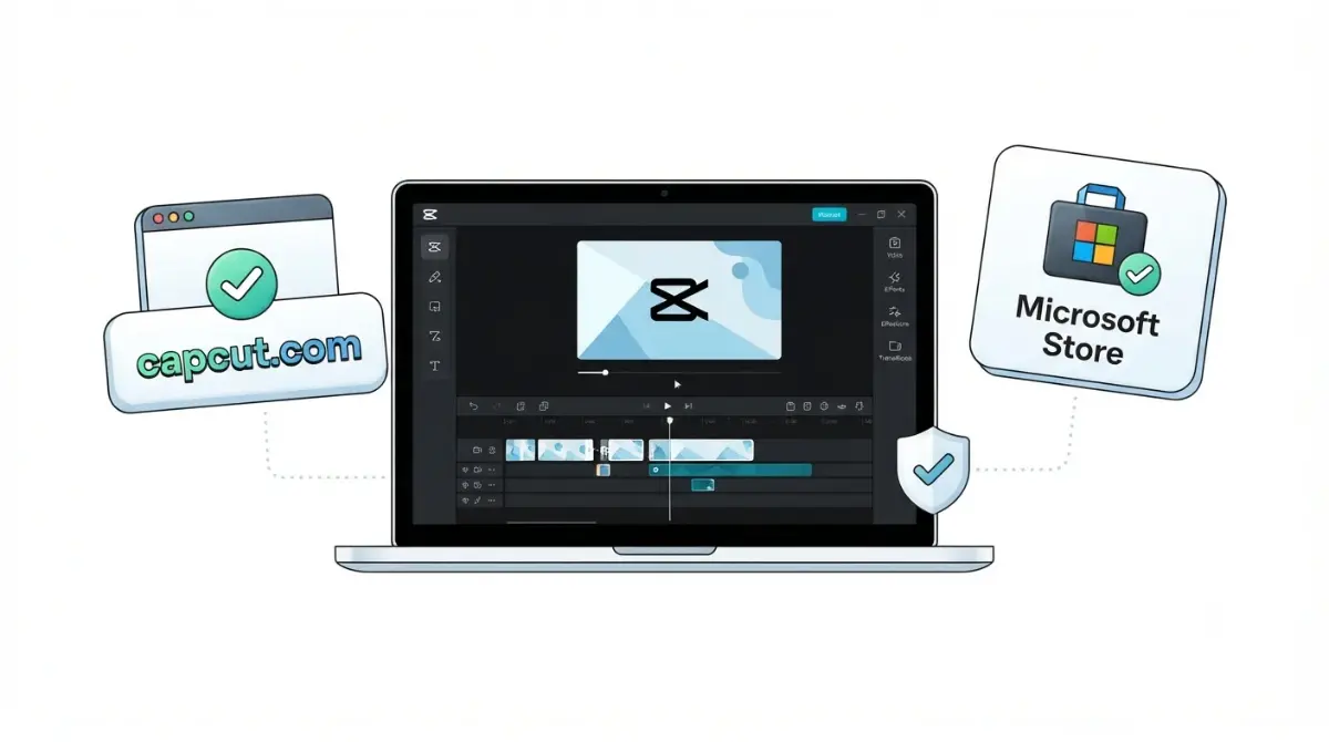 Safe official CapCut PC download from website and Microsoft Store on Windows
