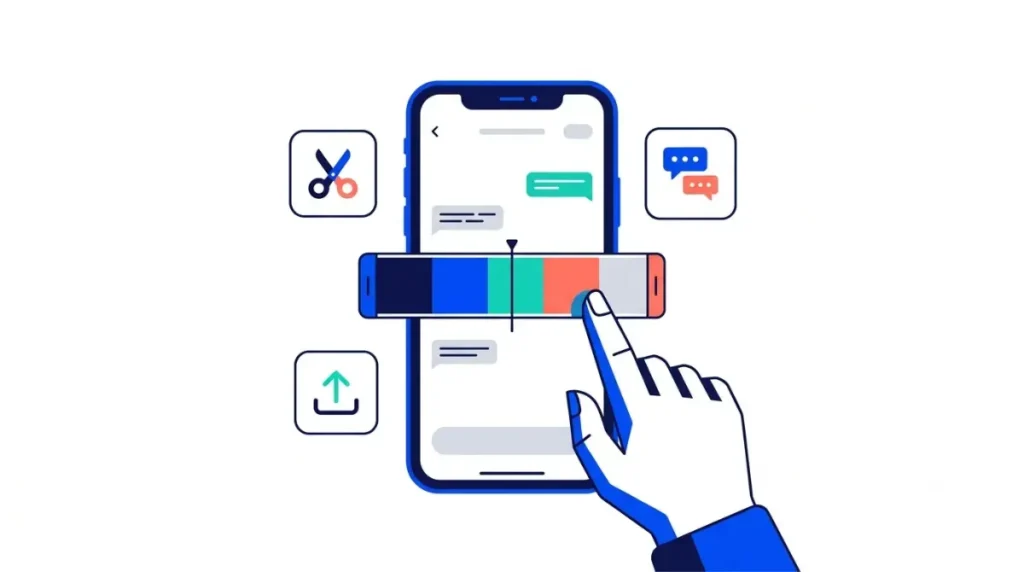 CapCut alternative mobile video editing app with trimming, captions, and direct export on a smartphone.